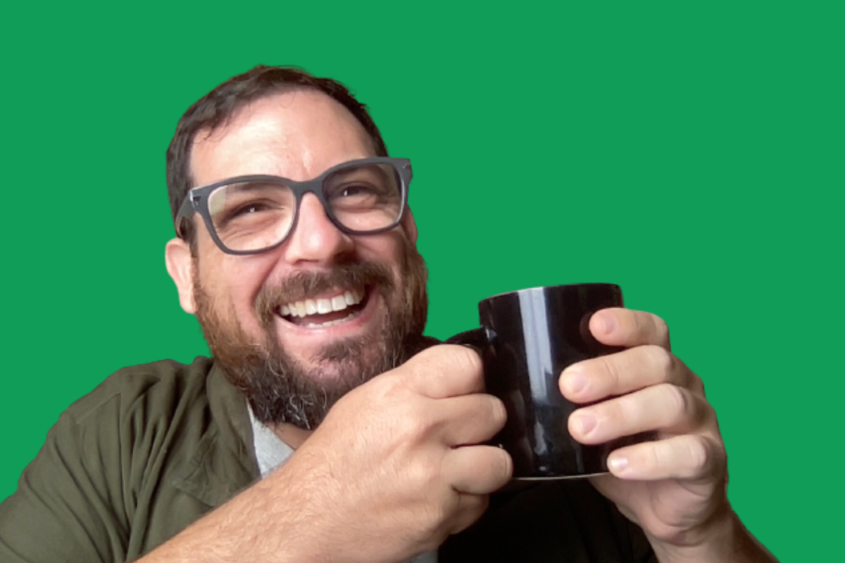 Coffee on a desk—consulting calls are casual